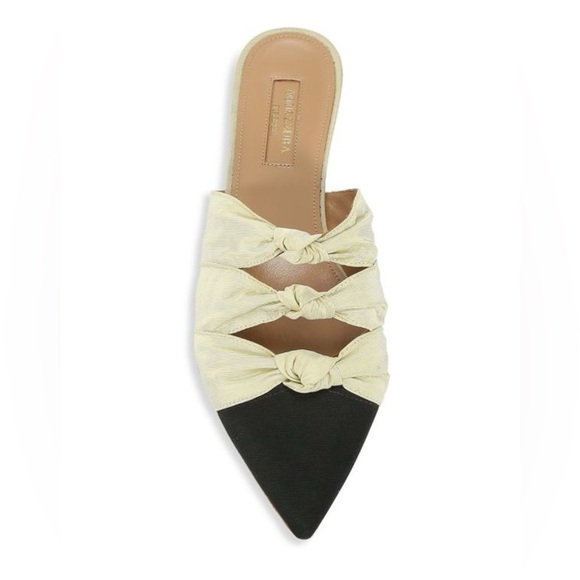 [41/10] AQUAZZURA Mondaine Knotted Flat Mules - Picture 2 of 9
